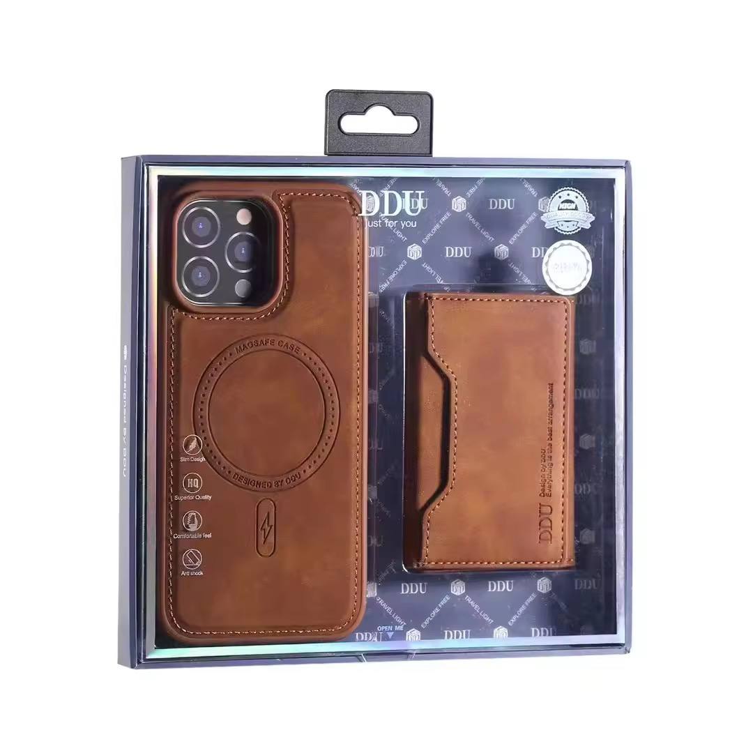 PU Leather Phone Cases Detachable Magnetic Card Holder Wallet Mobile Phone Case Cover for iPhone 13 14 15 16 Pro Max for Samsung S24 S25