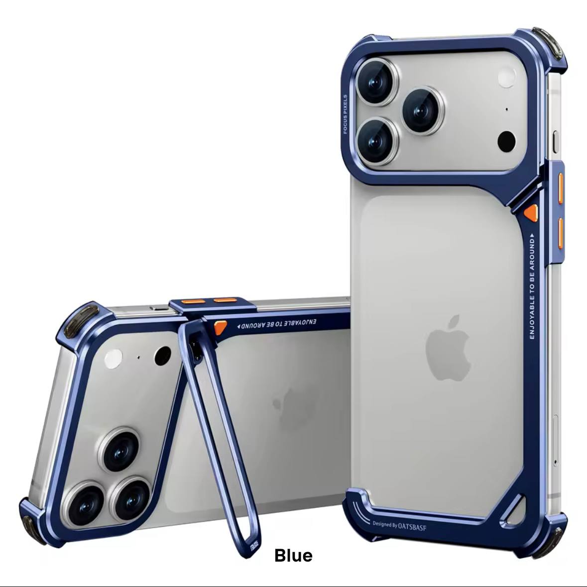 OATSBASF 9 Shaped Phone Case Minimalism Design Excellent Heat Dissipation Seamless Wireless Charging Ultra Light Metal Bumper Case 17 PRO/17 PRO MAX
