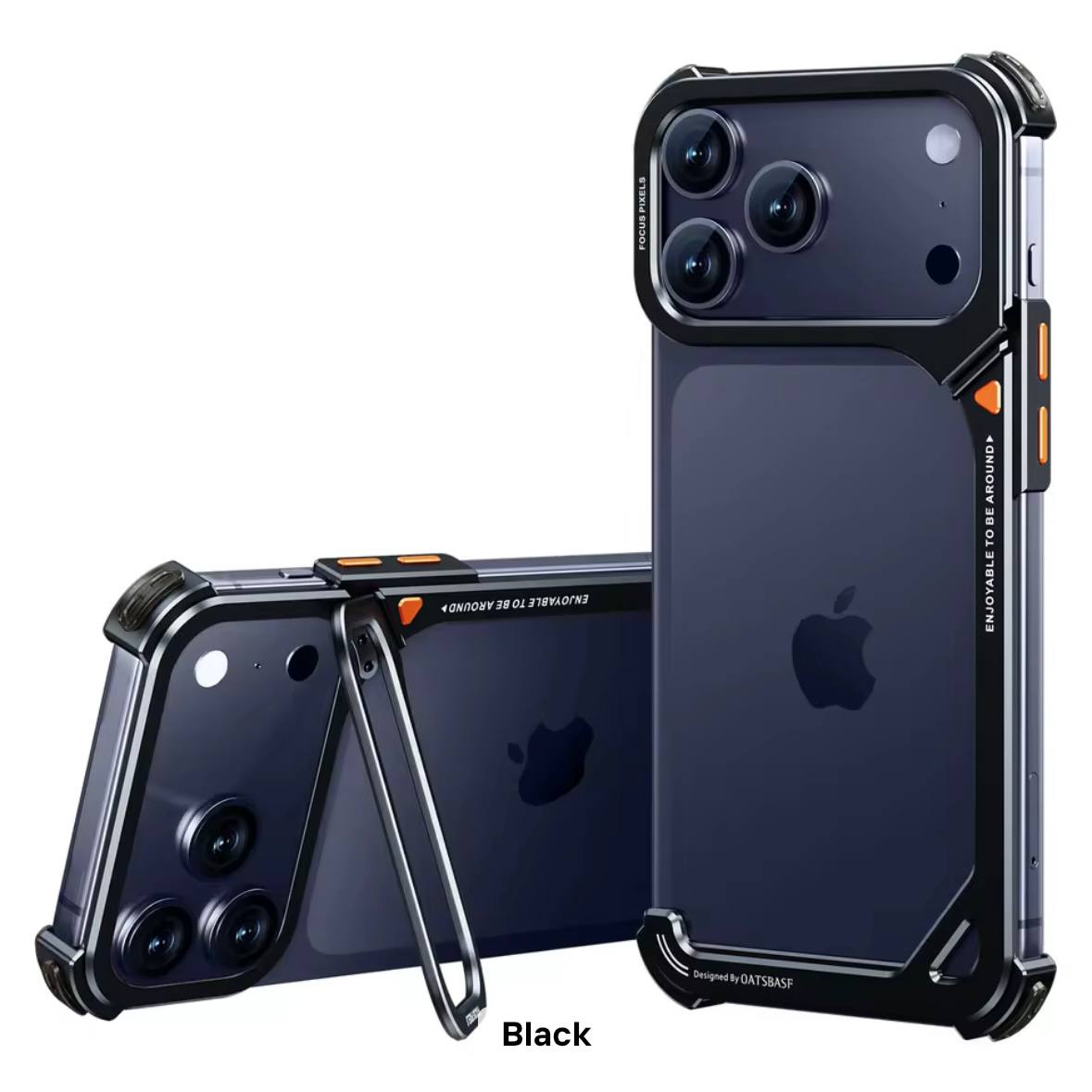 OATSBASF 9 Shaped Phone Case Minimalism Design Excellent Heat Dissipation Seamless Wireless Charging Ultra Light Metal Bumper Case 17 PRO/17 PRO MAX