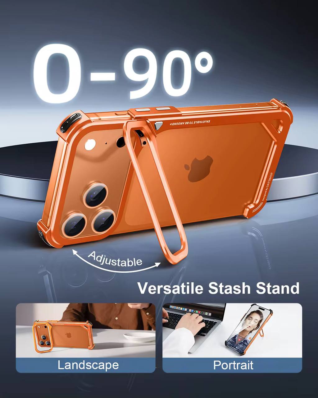 OATSBASF 9 Shaped Phone Case Minimalism Design Excellent Heat Dissipation Seamless Wireless Charging Ultra Light Metal Bumper Case 17 PRO/17 PRO MAX