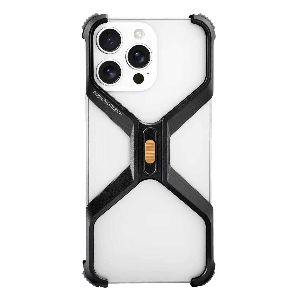 X-Shaped Frameless Shockproof Metal Phone Case foriPhone 16 Pro Max Aluminum Alloy Minimalist Protective Cover for iPhone 16 Pro