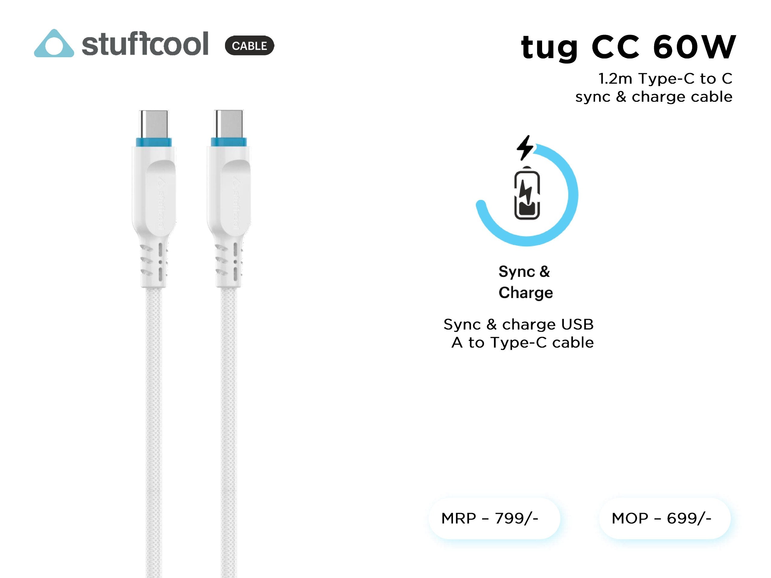 tug C-C 60W (3A) 1.2M Type-c to c Cable stuffcool